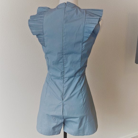 Blue Embroidered Summer Romper- Size S/M - Picture 3 of 6